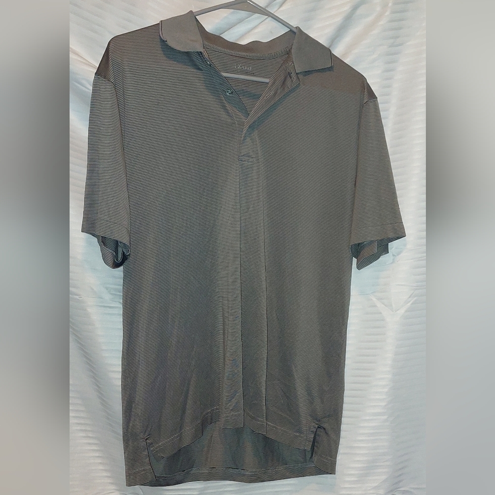Izod Shirt Mens Medium Golf Polo XFG Cotton Cool-FXG Gray Short Sleeves Shirt